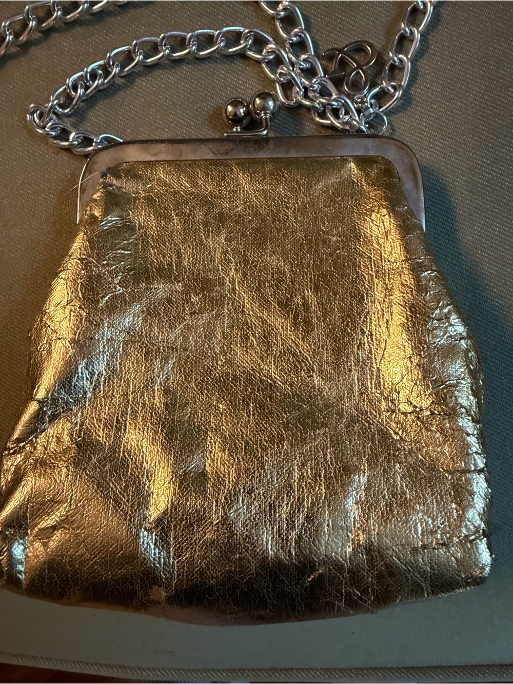 Sam & Libby Metallic Gold Frame Kiss-Lock Crossbody